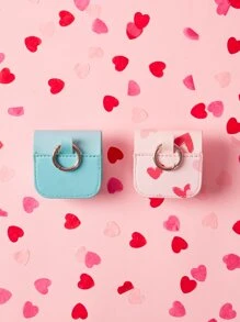 SHEIN Random 1pc Heart Pattern Earphone Case - Multicolor - View 4