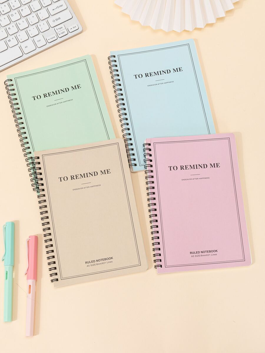 1pc Letter Graphic Random Notebook - Nhiều màu - Xem 1