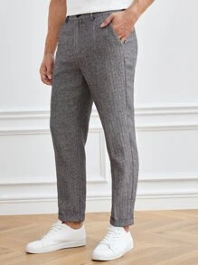 Manfinity NiteLyfe Men Chevron Print Suit Trousers - Grey - View 7