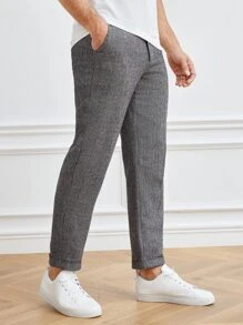 Manfinity NiteLyfe Men Chevron Print Suit Trousers - Grey - View 2