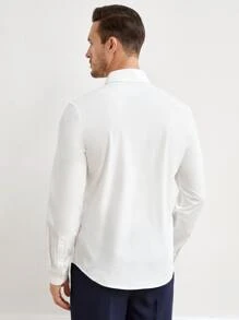 Manfinity Men Solid Button Front Shirt - White - View 3
