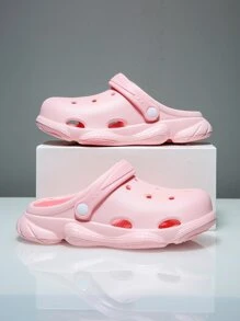 Girls Hollow Out Vented Clogs EVA Clogs Pink - Pink - View 5