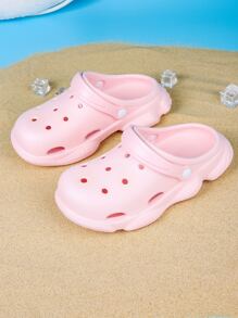 Girls Hollow Out Vented Clogs EVA Clogs Pink - Pink - View 3