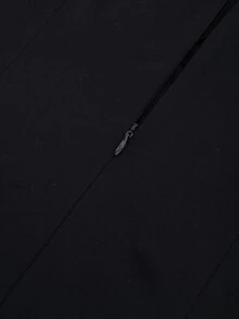 Vestido ajustado de cuello cruzado fruncido bajo con fruncido - Negro - Ver 6