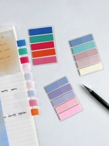 1pack Mixed Color Random Sticky Note - Multicolor - View 4