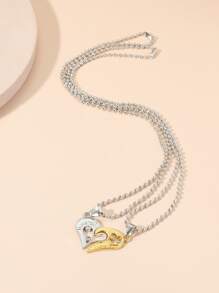 Conjunto de 2 collares en forma de corazón para parejas - Multicolor - Ver 2