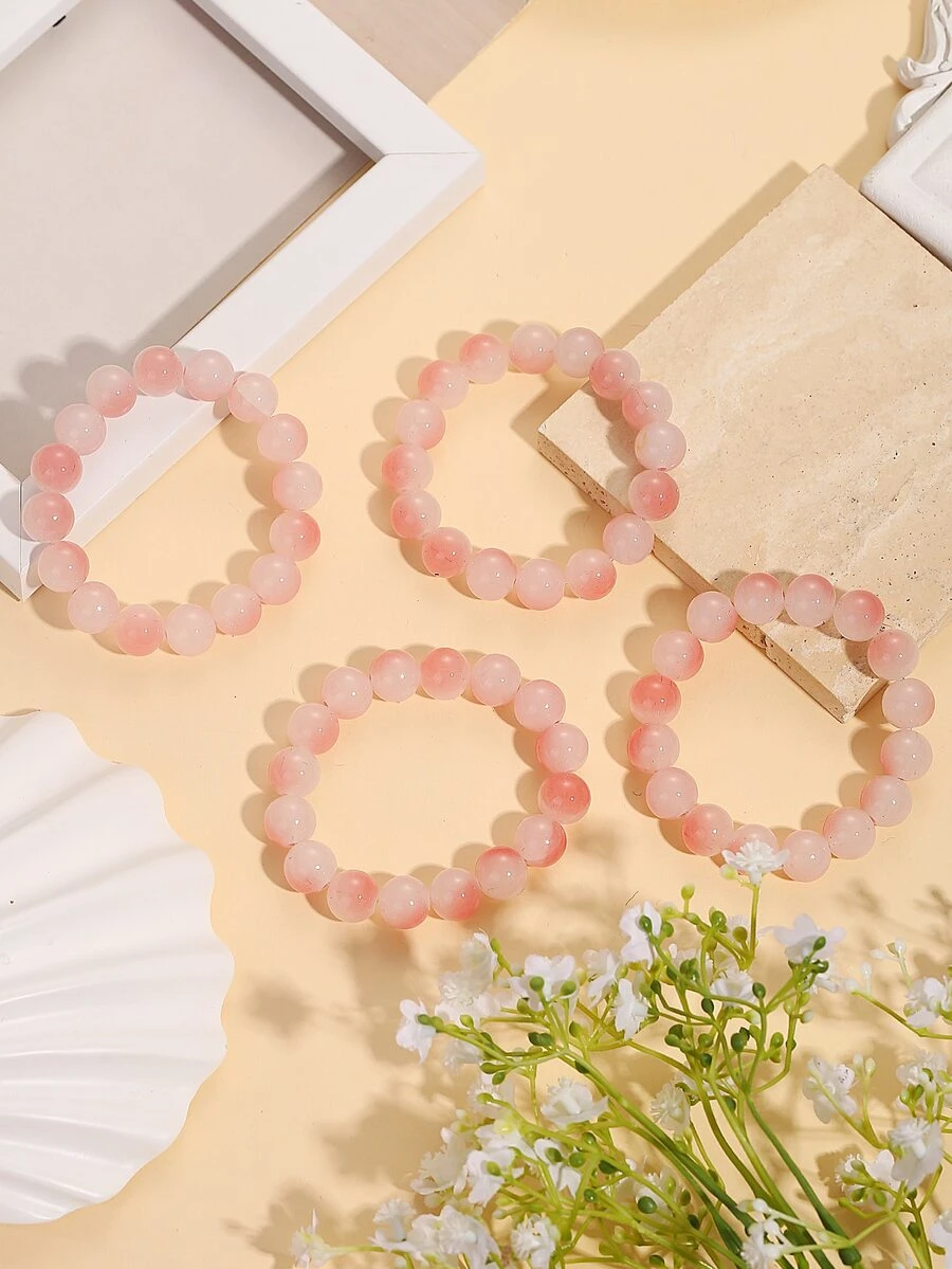 4pcs Couple Ombre Beaded Bracelet - Multicolor - View 1