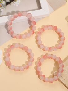 4pcs Couple Ombre Beaded Bracelet - Multicolor - View 3