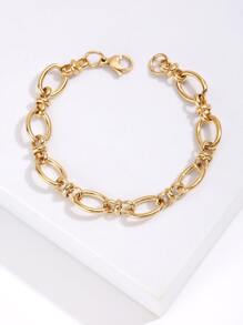 Minimalist Solid Bracelet - Yellow Gold - View 7