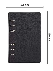 1pc Solid Color Loose-leaf Notebook Without Pen - Black - View 2