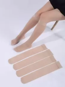 3 đôi vớ rắn qua bắp chân - Màu be - Xem 1