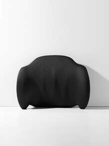 1pc Plain Car Lumbar Support Pillow - Black - View 2