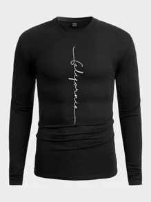 Manfinity Men Letter Graphic Tee - Black - View 1