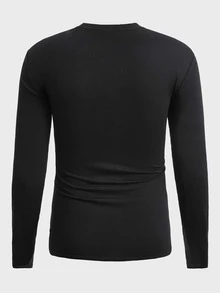 Manfinity Men Letter Graphic Tee - Black - View 2