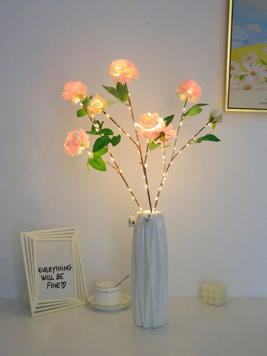 1 pieza Luz de la decoración con diseño de flor - Amarillo - Ver 1