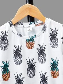 SHEIN 小男童鳳梨印花T恤 - 彩色 - 查看 4