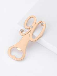 1pc Rhinestone & Number Decor Beer Opener With Storage Box,Beer,Can Opener - Gold - View 3