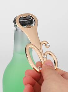 1pc Rhinestone & Number Decor Beer Opener With Storage Box,Beer,Can Opener - Gold - View 4
