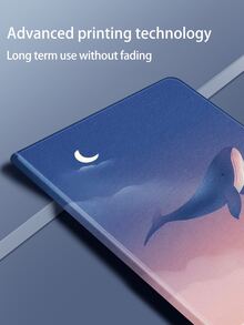 卡通鯨魚印花保護套適用於iPad - 彩色 - 查看 3