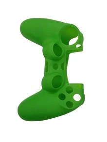 1 pieza Funda de silicona anticaída compatible con PS4 con mando de juego - Verde - Ver 2