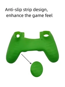 1 pieza Funda de silicona anticaída compatible con PS4 con mando de juego - Verde - Ver 4