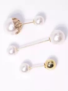 12PCS Faux Pear Multi-Style Multi Sizes Scarf Fix Decor Anti Expose Button Pin Holder For Women Daily Use Accessories Women Fashionable Brooch