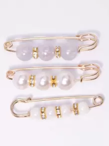 12PCS Faux Pear Multi-Style Multi Sizes Scarf Fix Decor Anti Expose Button Pin Holder For Women Daily Use Accessories Women Fashionable Brooch