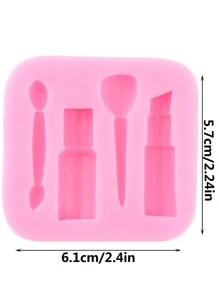 1 Son Môi & Cọ Trang Điểm Thiết Kế Khuôn Silicon Tự Làm - Hồng - Xem 2