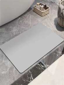 1 pieza Alfombra de baño unicolor anti deslizante - Gris - Ver 4