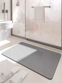 1 pieza Alfombra de baño unicolor anti deslizante - Gris - Ver 5