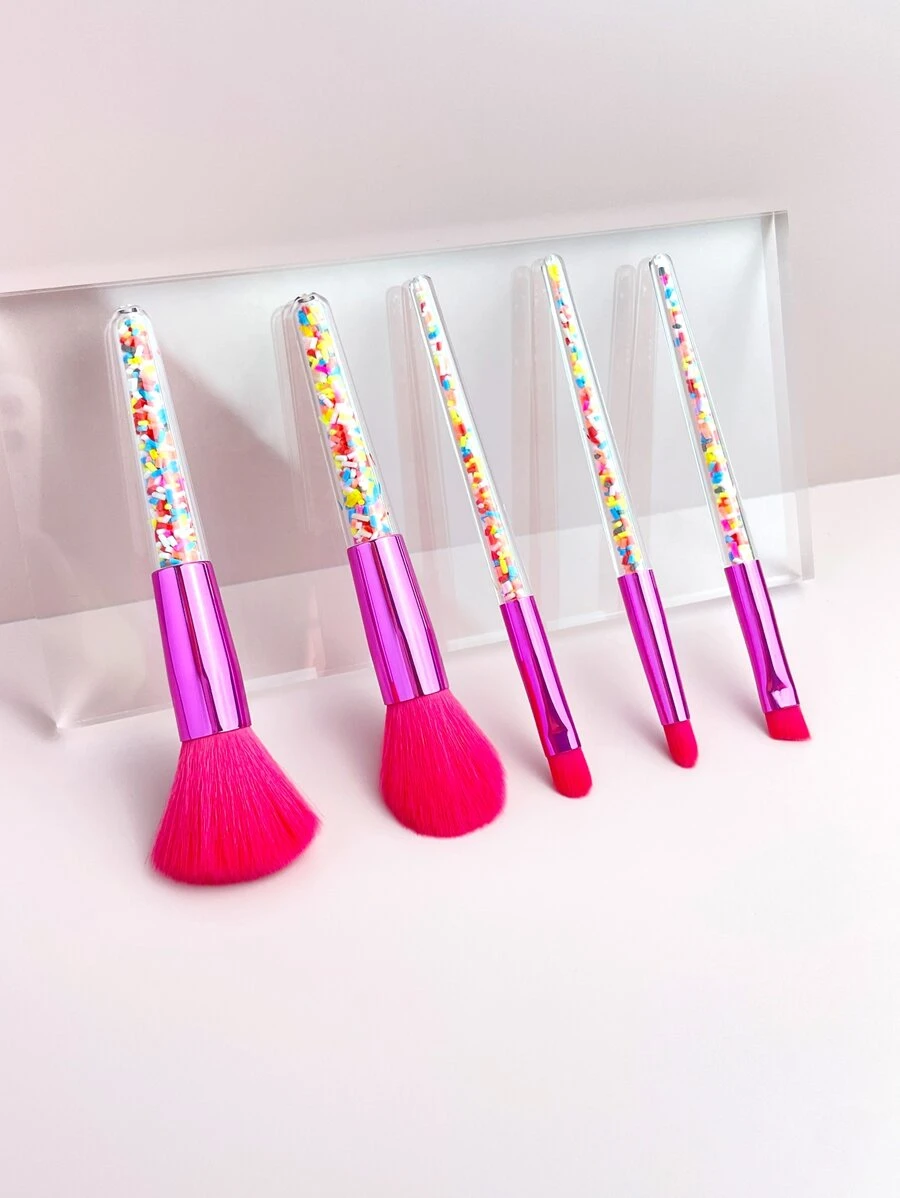 5pcs Portable Makeup Brush Set,Brush Set,Makeup Brush Kit,Make Up Brush Set,Make Up Set Complete,Makeup Brush Set,Complete Makeup Kit,Brush Kit,Brushes Makeup Set,Makeup Gift Set,Set - Hot Pink - View 1