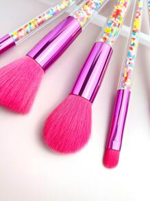 5pcs Portable Makeup Brush Set,Brush Set,Makeup Brush Kit,Make Up Brush Set,Make Up Set Complete,Makeup Brush Set,Complete Makeup Kit,Brush Kit,Brushes Makeup Set,Makeup Gift Set,Set - Hot Pink - View 2