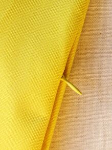 1pc Solid Outdoor Waterproof Cushion Cover Without Filler - Yellow - View 3