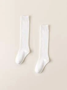 Calcetines altos unicolor - Blanco - Ver 1