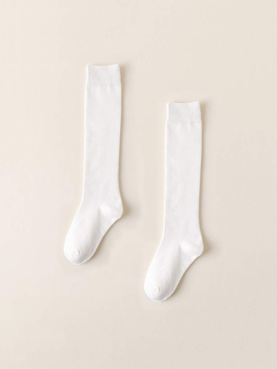 Calcetines altos unicolor - Blanco - Ver 1