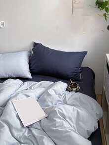 Two Tone Duvet Cover Set Without Filler - Baby Blue - View 2