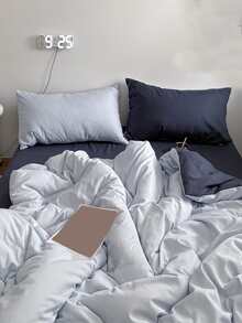Two Tone Duvet Cover Set Without Filler - Baby Blue - View 3