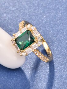 Anillo zirconia cúbica - Amarillo Oro - Ver 2