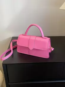 Minimalist Top Handle Flap Square Bag pink - Pink - View 4