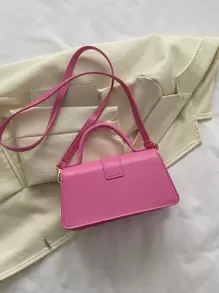 Minimalist Top Handle Flap Square Bag pink - Pink - View 7