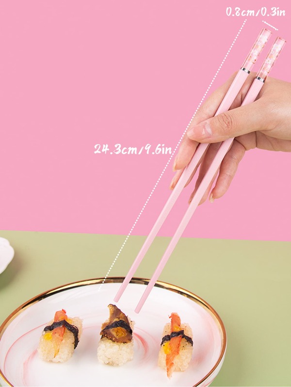 1pair Floral Pattern Chopsticks SHEIN USA