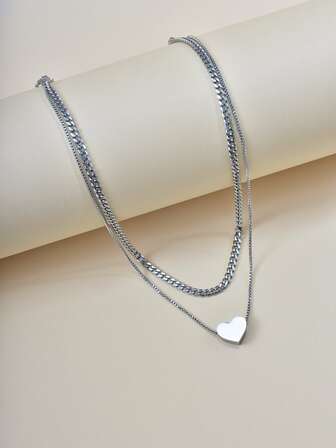 愛心掛飾多層次項鍊