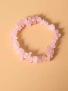 石頭串珠手環 - 粉色 - 查看 1