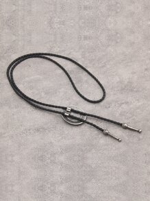 Men's Oval Decor Necklace, For Jewelry Gift And Party - Antique Silver - View 2