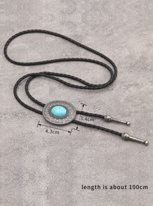 Men's Oval Decor Necklace, For Jewelry Gift And Party - Antique Silver - View 4