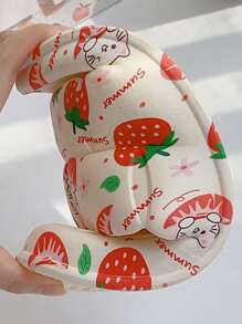 2026 New Cute Strawberry Cat Print Comfortable Breathable Casual Slippers - Multicolor - View 5