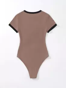 Flirla Body con estampado de slogan ribete en contraste