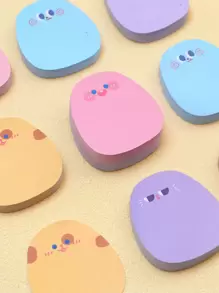 1pc Random Cute Cartoon Color Note,Student Sticky Note Message Paper.Cute Cartoon Emoticon Sticky Notes, Colorful Memo Pad, Student Stationery. - Multicolor - View 1