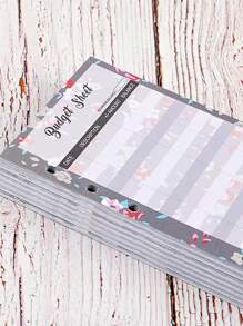 1set12 Sheets Random Floral Pattern Letter Size Cash Envelopes Budget Sheets For Cash Planning - Multicolor - View 2