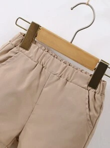 SHEIN Baby Boy Bow Front 2 In 1 Shirt & Shorts - Apricot - View 4